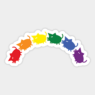 Abstract Pride Kitty Cats Rainbow Sticker